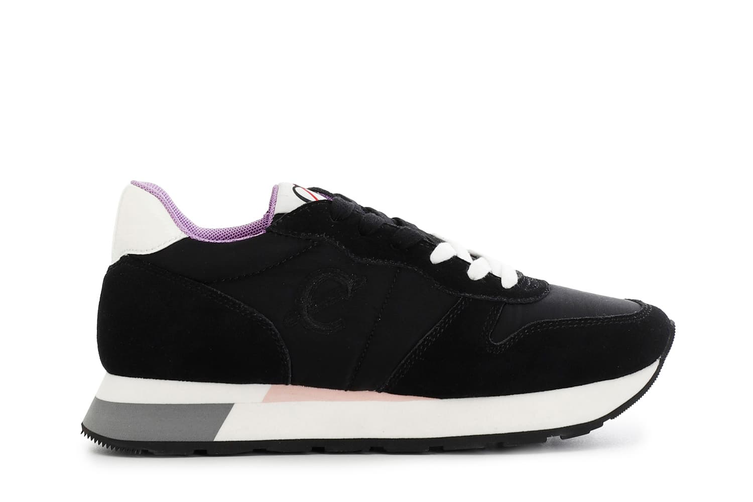 sneakers da donna in pelle scamosciata e tessuto nero 38