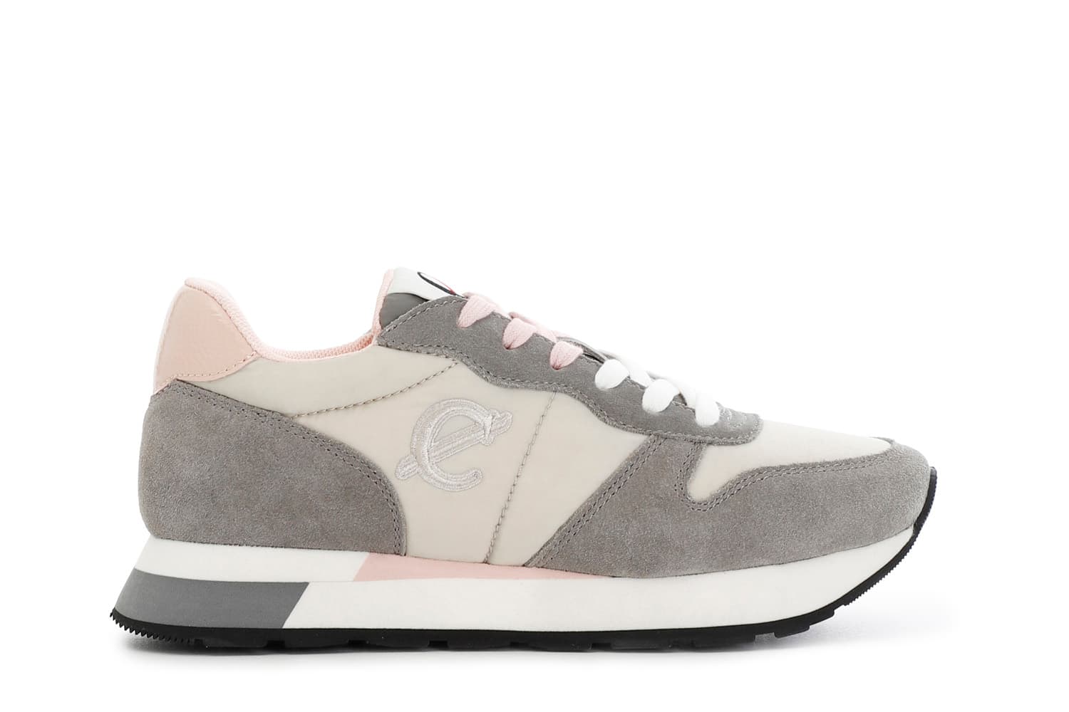sneakers da donna in pelle scamosciata e tessuto grigio 35