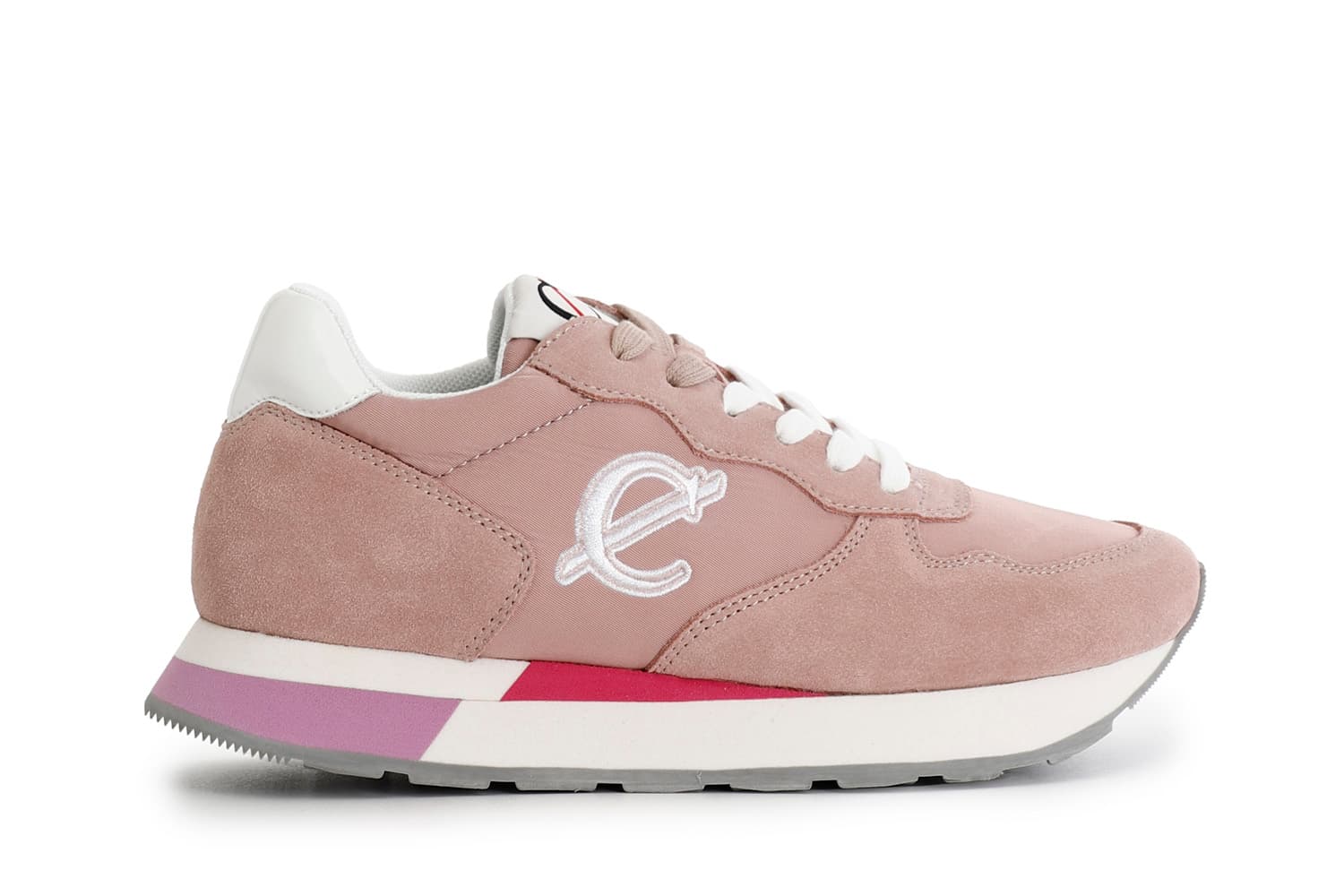 sneakers in pelle scamosciata e tessuto cipria 40