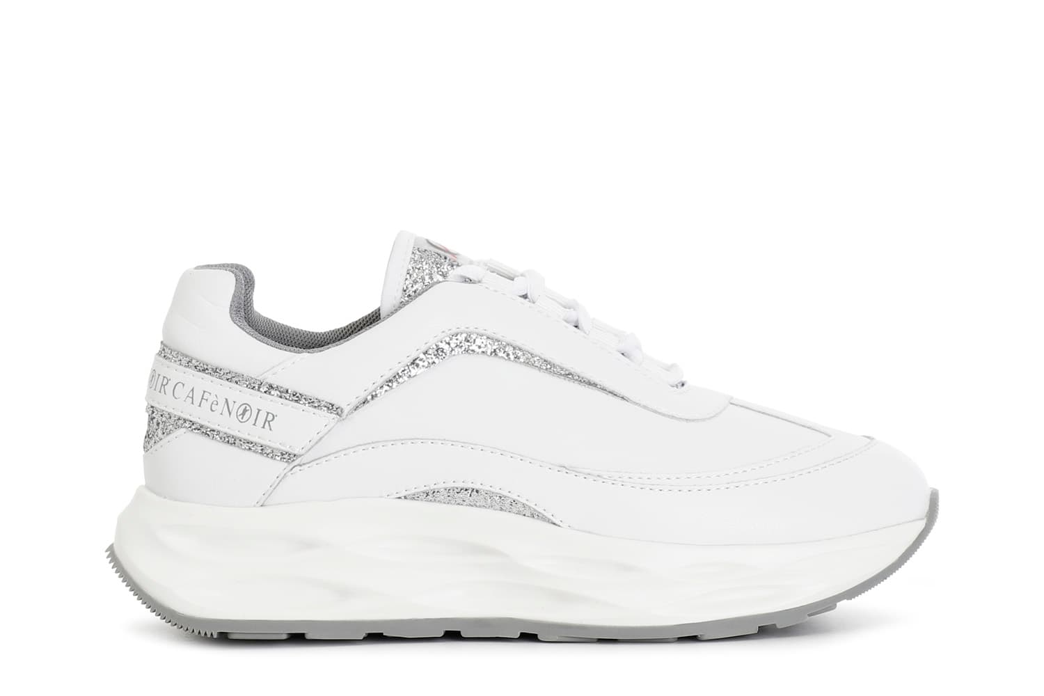 scarpe running con riporti glitter bianco/argento 40