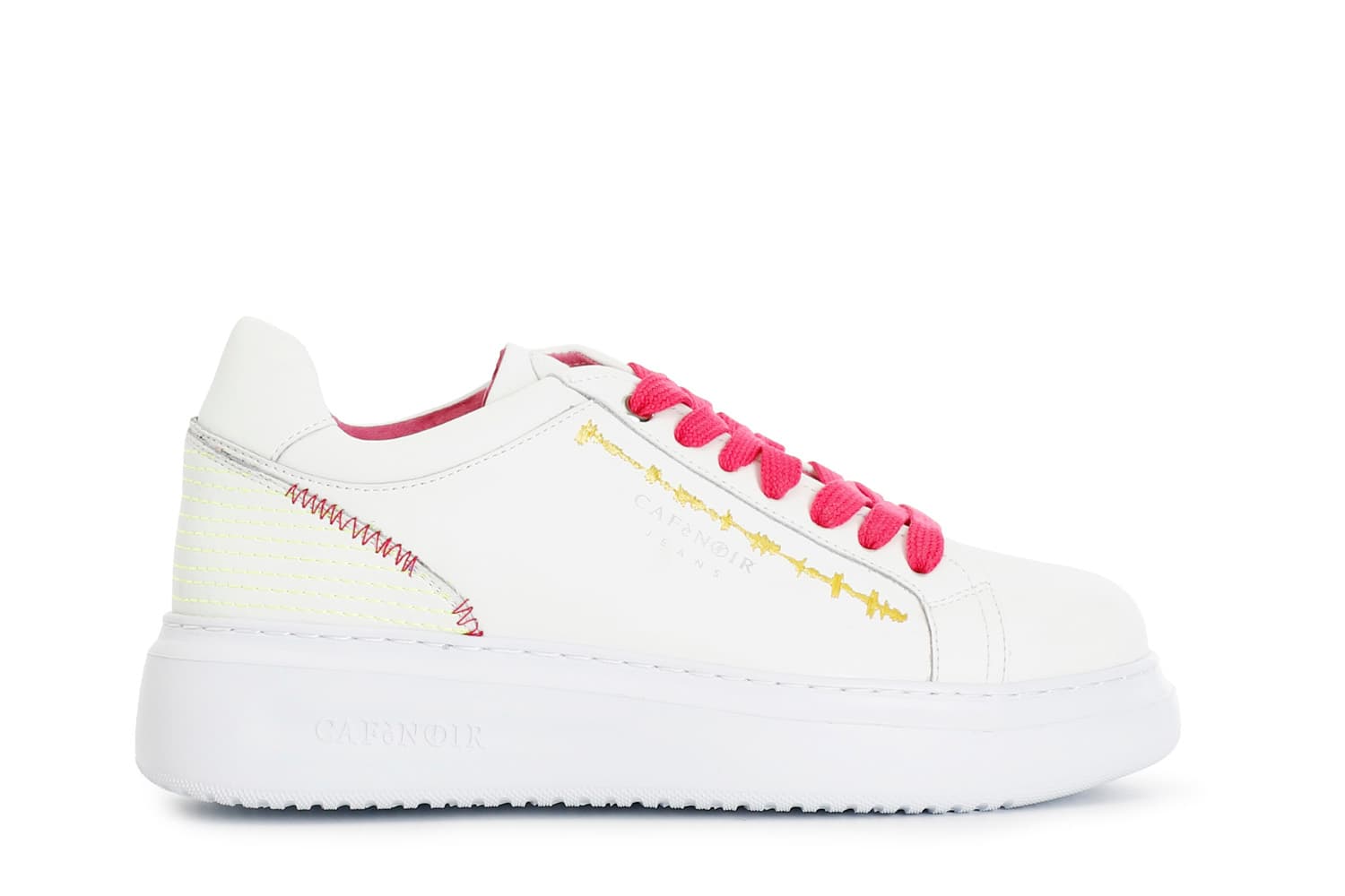 sneakers con cuciture ornamentali a contrasto multi bianco
