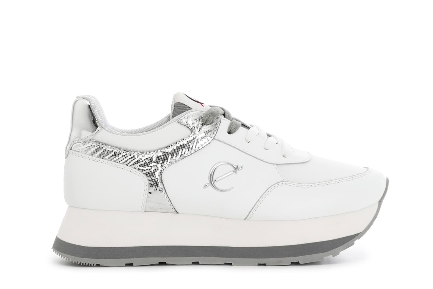 running da donna con riporti laminati bianco 38
