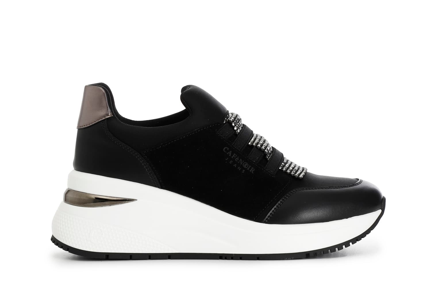 running slip-on da donna con elastici e strass nero 36