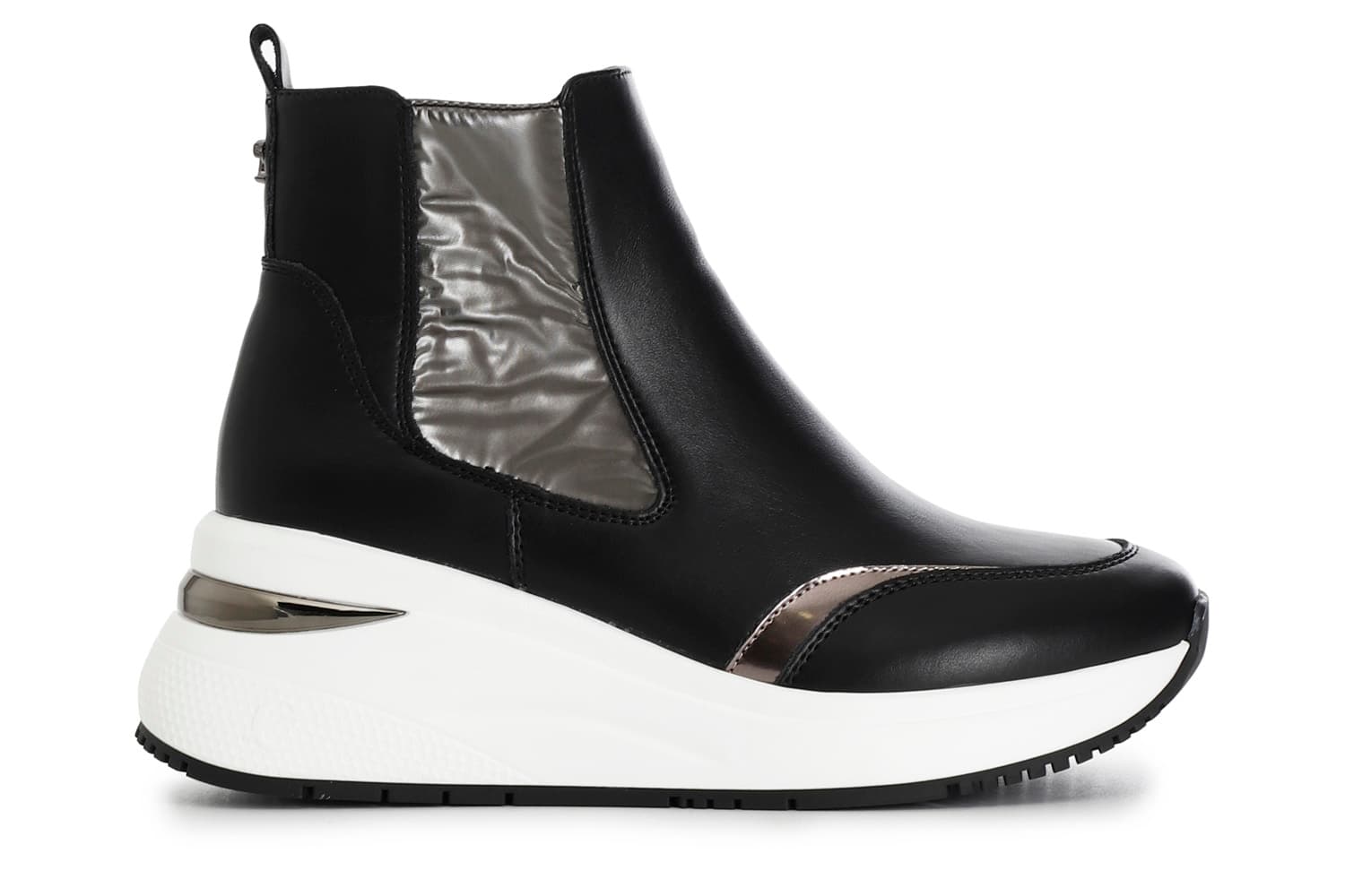 tronchetto con riporto in nylon nero/antracite 38