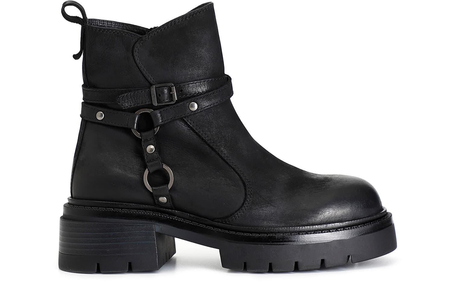 tronchetto da donna in nabuk con cavigliera nero 40