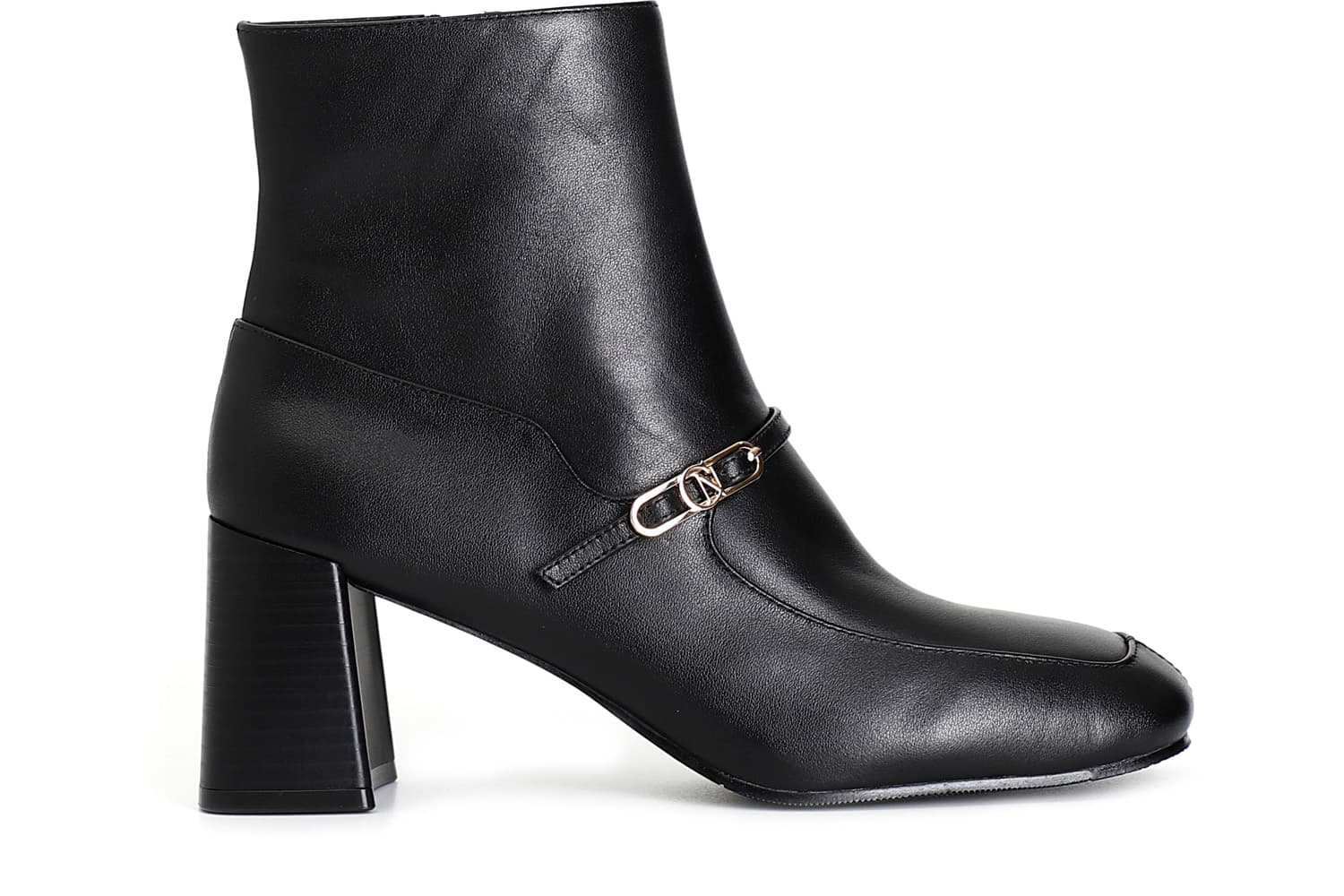 tronchetto da donna in nappa con fibbia nero 36