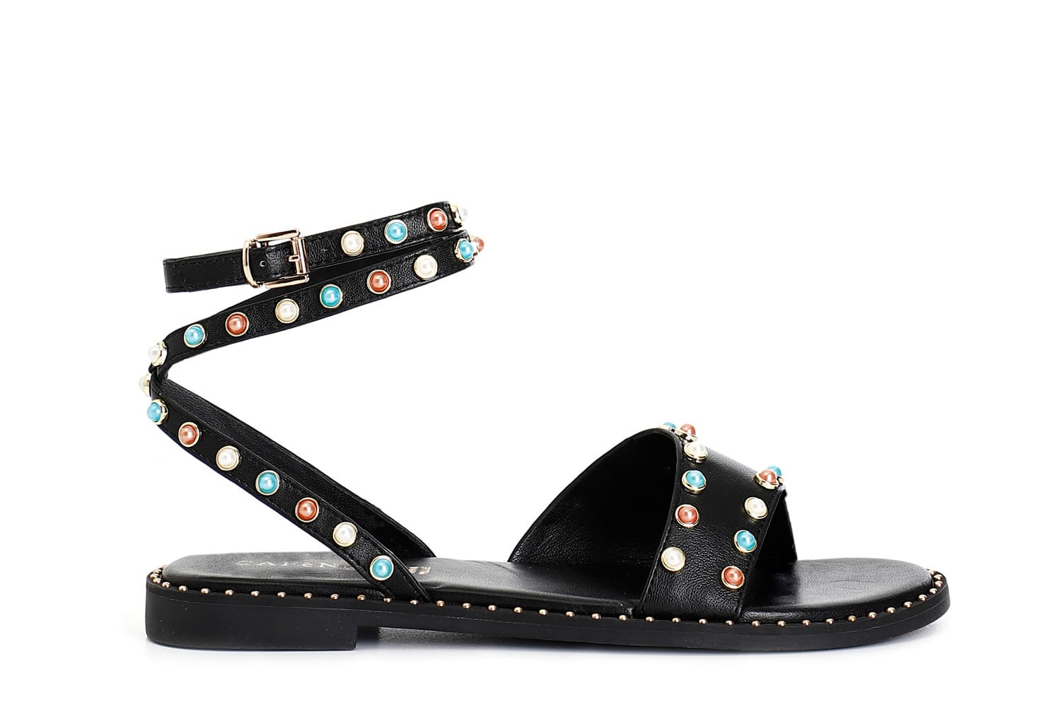 sandali asimmetrici in pelle nero 37