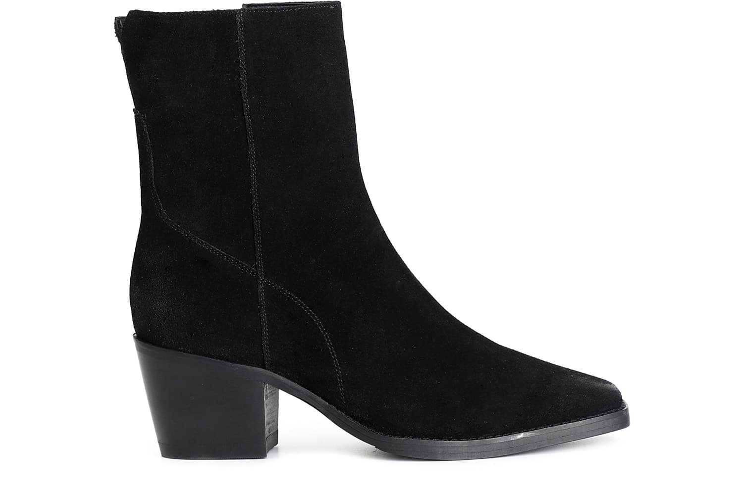 tronchetto da donna liscio in pelle scamosciata nero 36