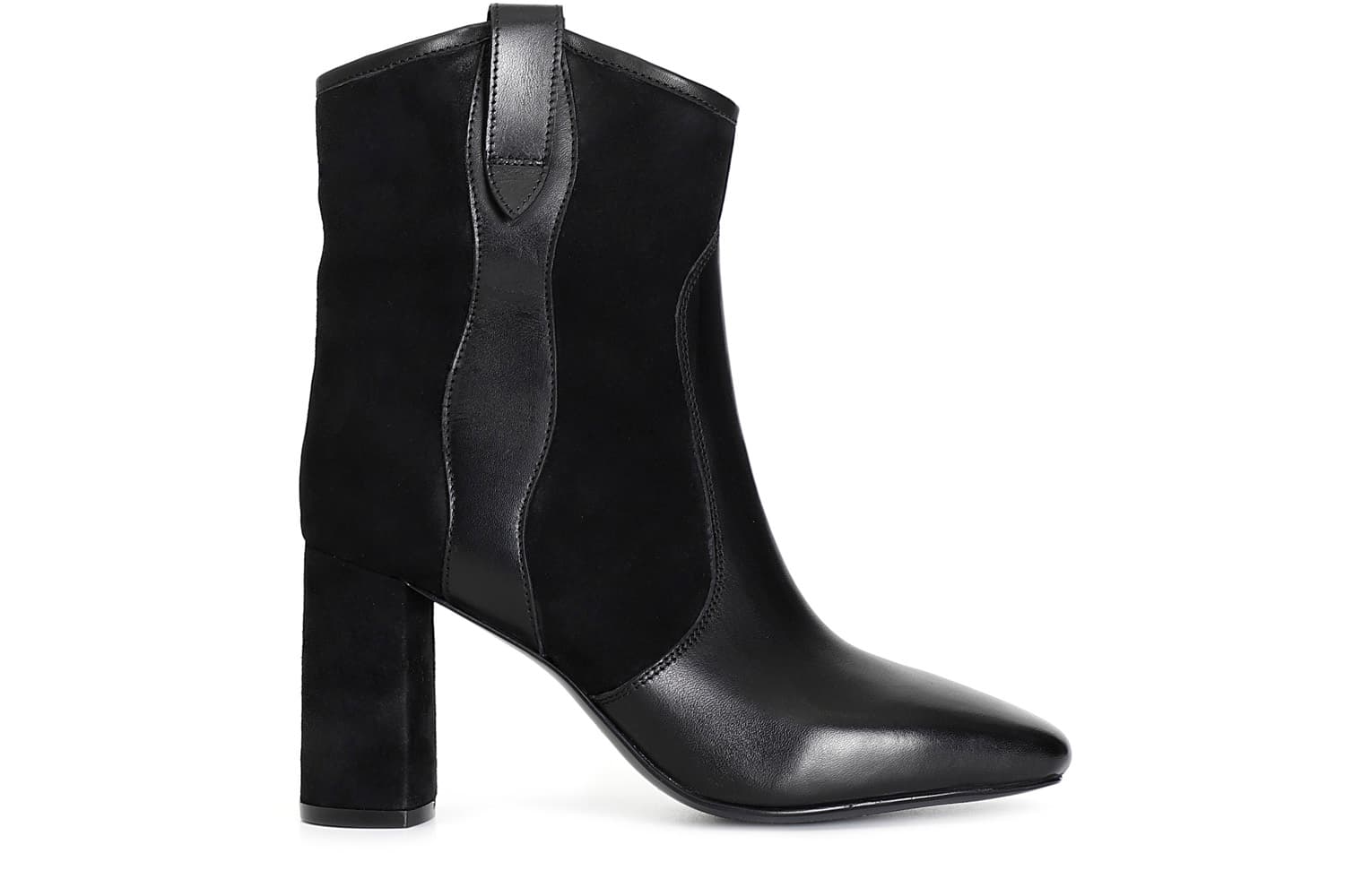 tronchetto in pelle bimateriale nero 36