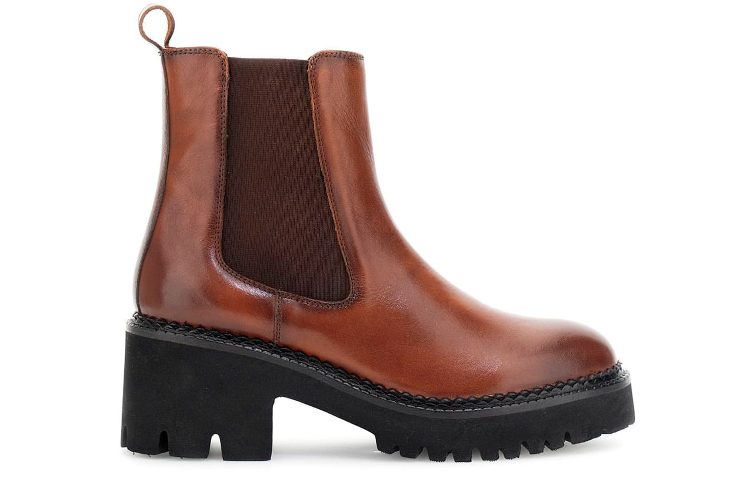 tronchetti in pelle con elastici cuoio 37