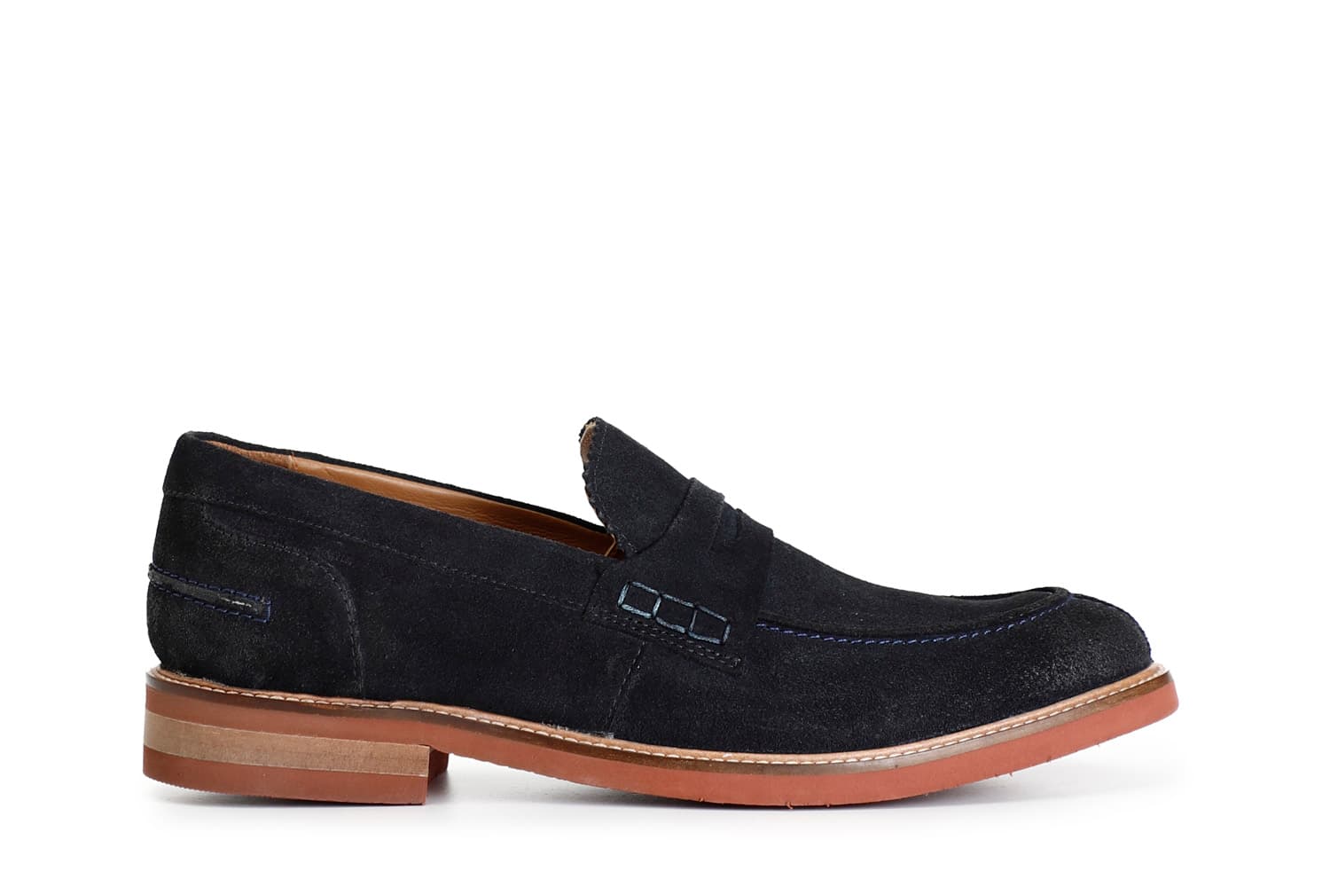 mocassini uomo in pelle scamosciata navy