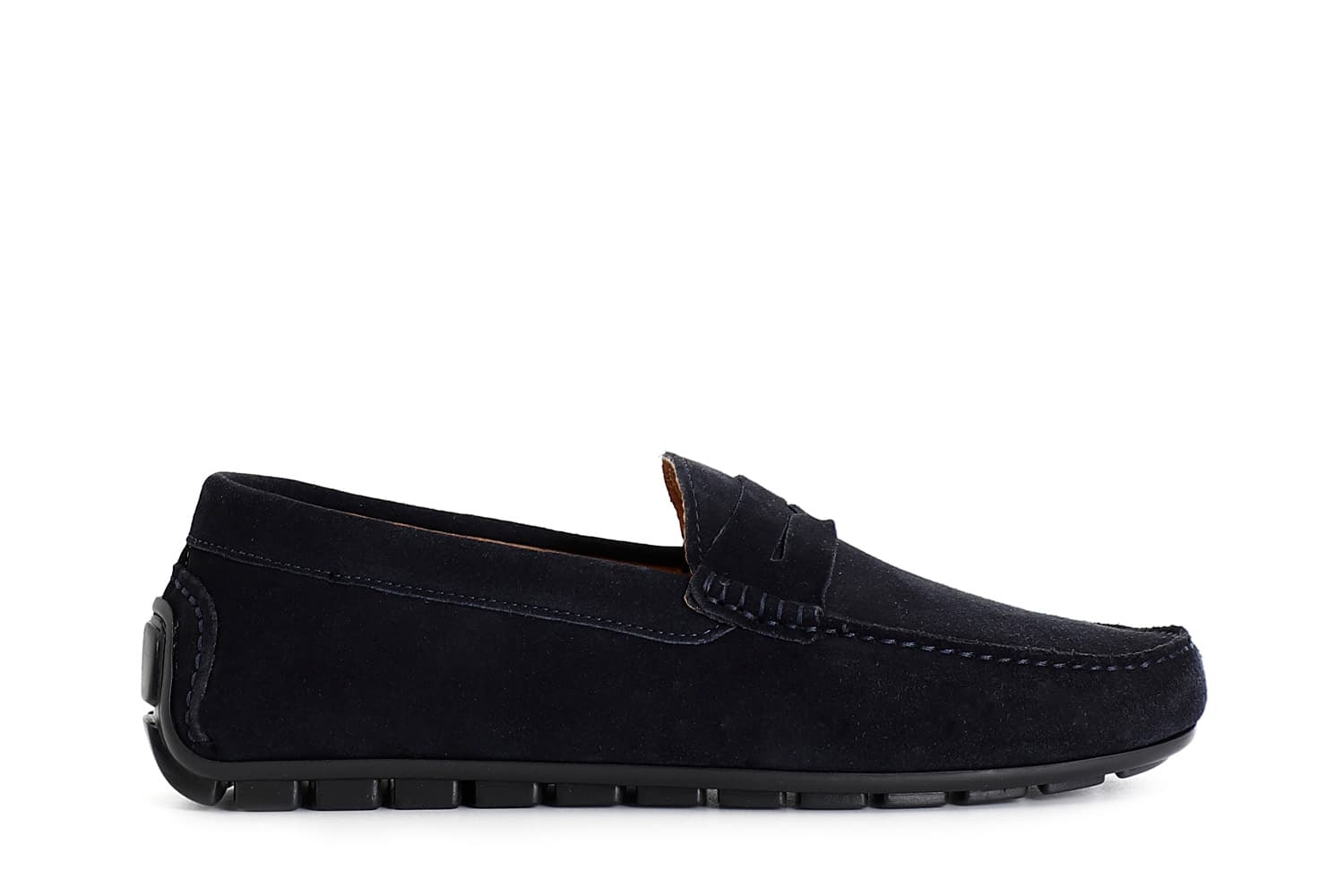 mocassini uomo in pelle scamosciata blu