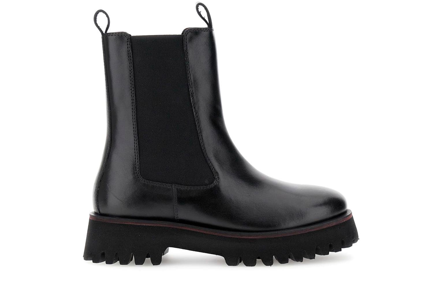tronchetti in pelle con elastici nero