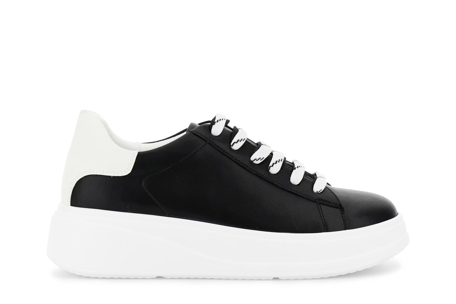 sneaker in pelle nero/bianco 38
