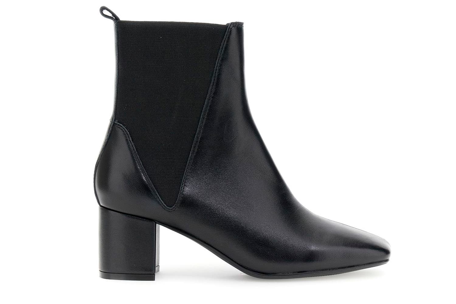 tronchetti in pelle con elastici nero 38