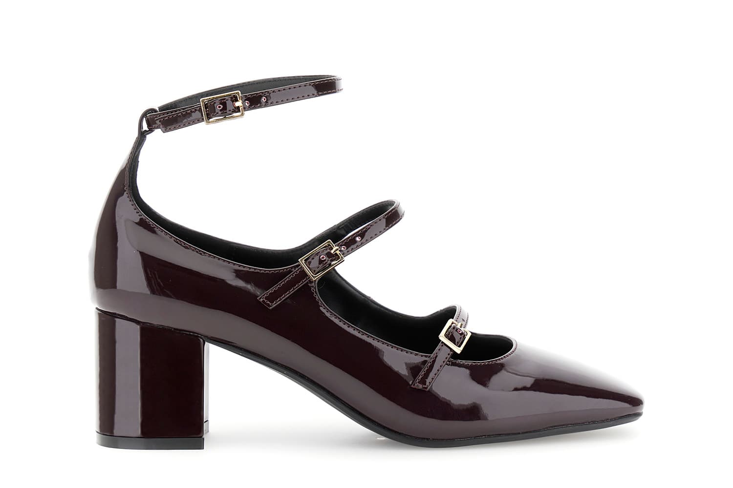décolleté lucide con triplo laccino bordeaux 35