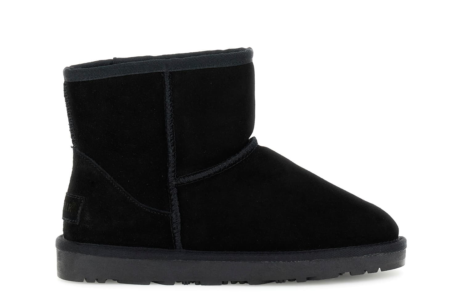 tronchetti in pelle scamosciata con pelliccia sintetica nero 40