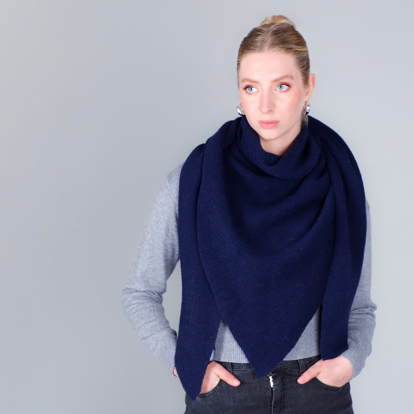 sciarpa triangolo navy taglia unica
