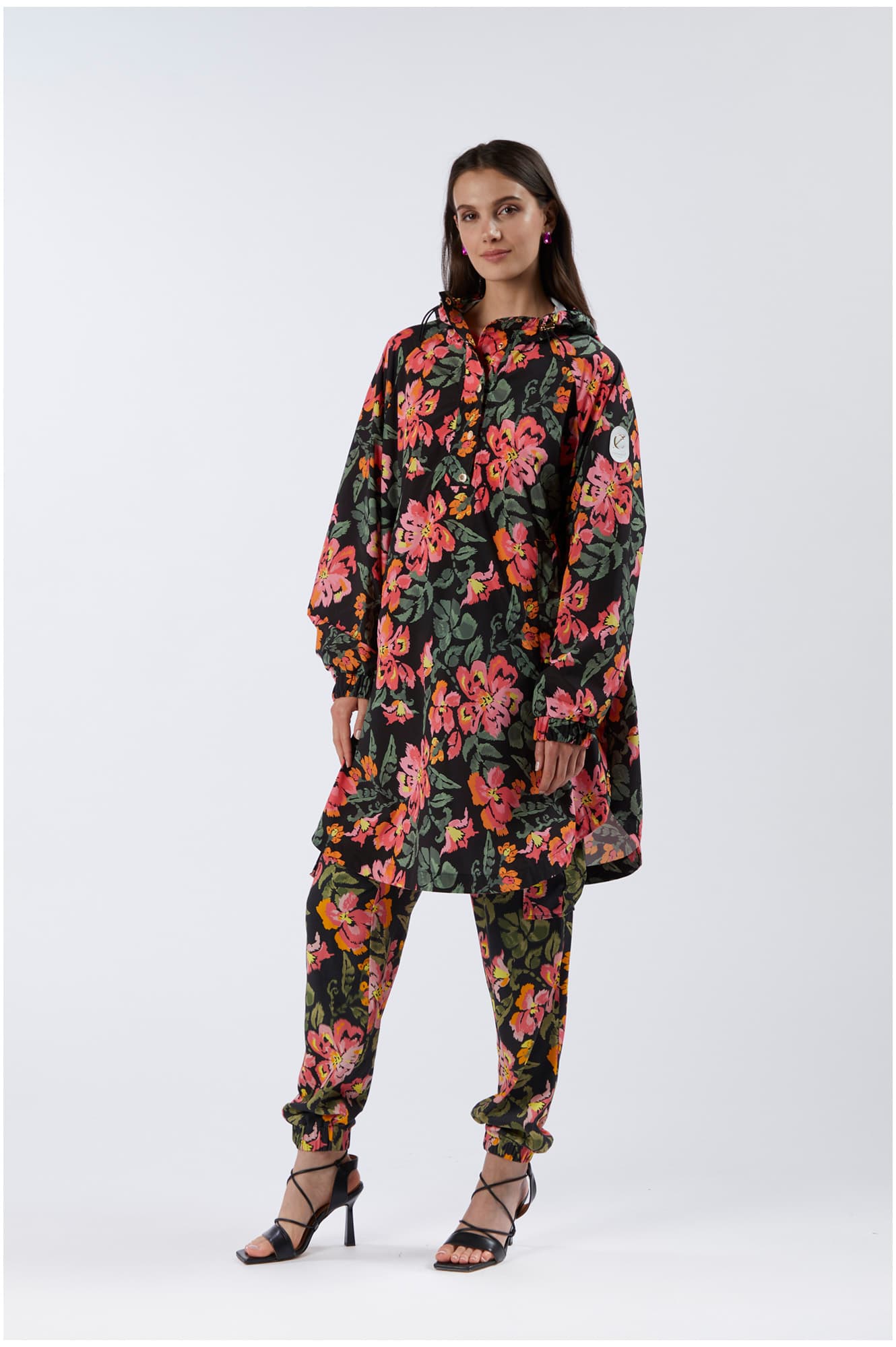 anorak oversize tessuto tecafènoirico jungle flower sm