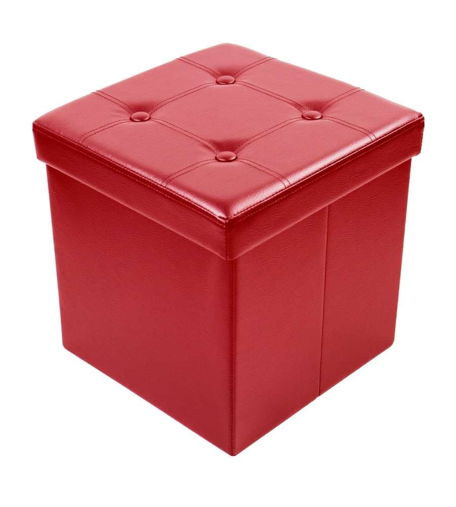 Domo Mea Pouf Pieghevole Contenitore Rosso - 38x38x38 cm