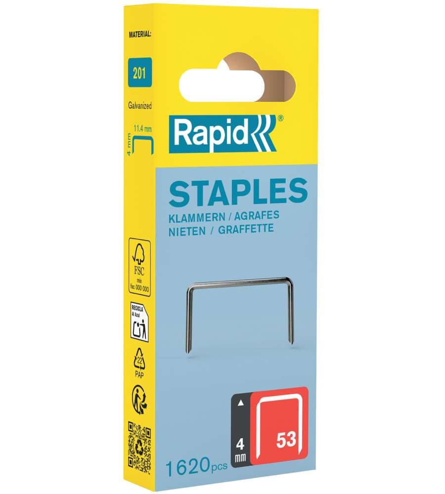 Rapid Graffe a Filo Fine 4 mm Acciaio Zincato - 1600 pezzi