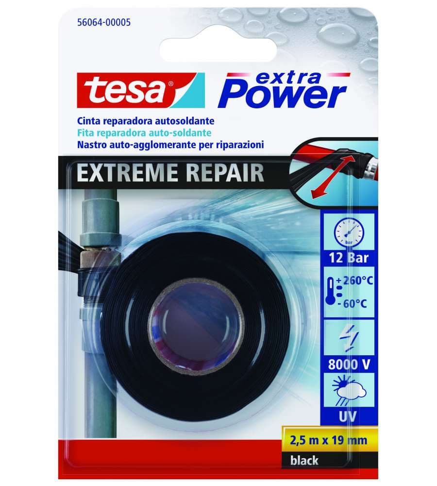 Tesa Nastro Riparazioni Extreme Nero 2,5m x 19mm Autoagglomerante