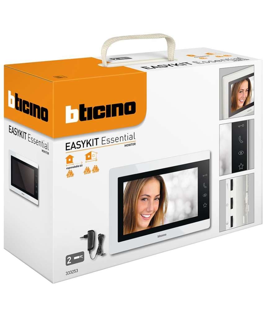 Bticino Monitor Videocitofono Easykit Essential 7" Bianco Touch Screen