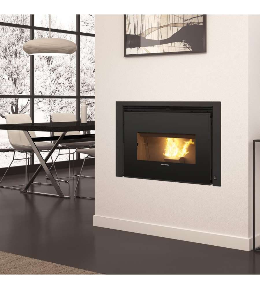 Extraflame Inserto a Pellet Comfort P85 Nero A+12 kW - 88x61,5x60 cm