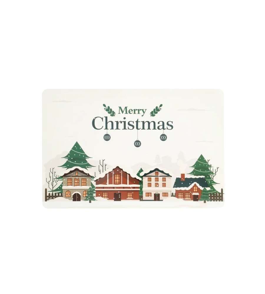 Tovaglietta di Natale Casette Innevate Merry Christmas - 43,5x28,5 cm