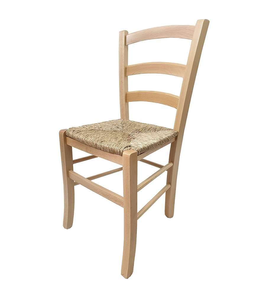 Sedia Paesana in Legno Naturale - Dimensioni 40x35 h87 cm
