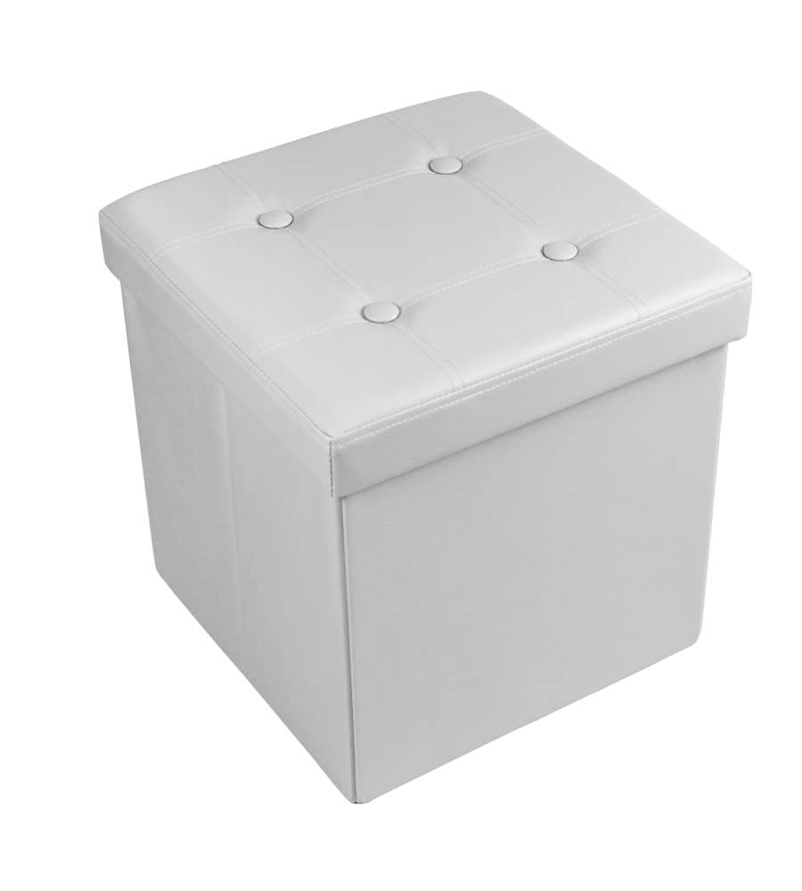 Pouf Pieghevole Multifunzione - Bianco - 38x38x38cm