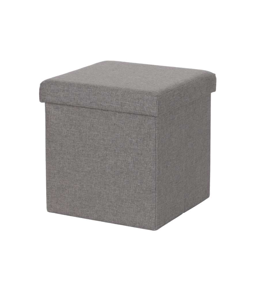 Domo Mea Pouf Contenitore Pieghevole - Grigio Scuro - 38x38x38 cm