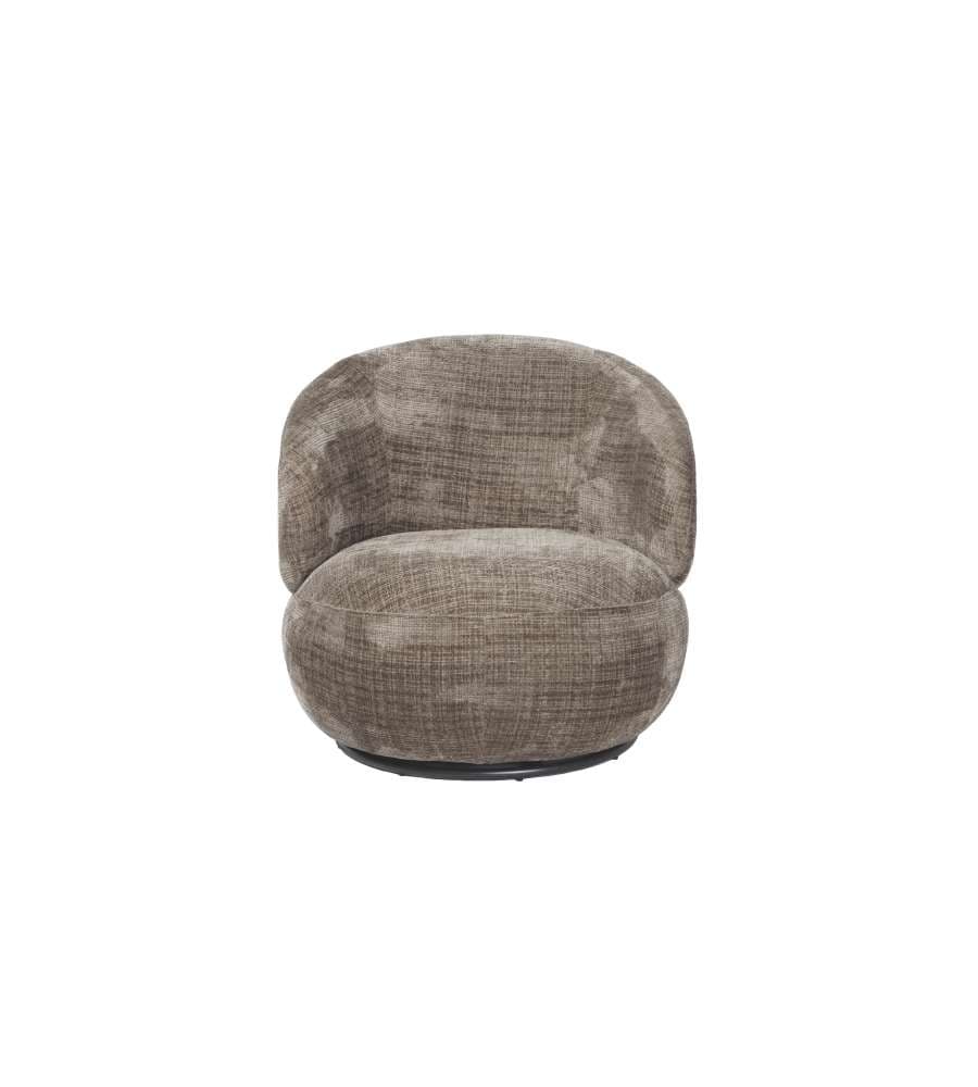 Poltrona girevole Cleo Taupe 74x83x69 cm Tessuto moderno