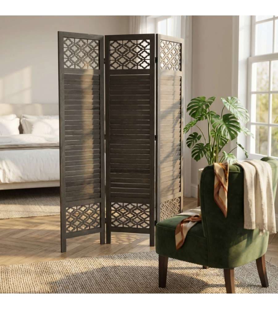 Cosma Separè in Legno Pieghevole Nero 170x40x2 cm Stile Country