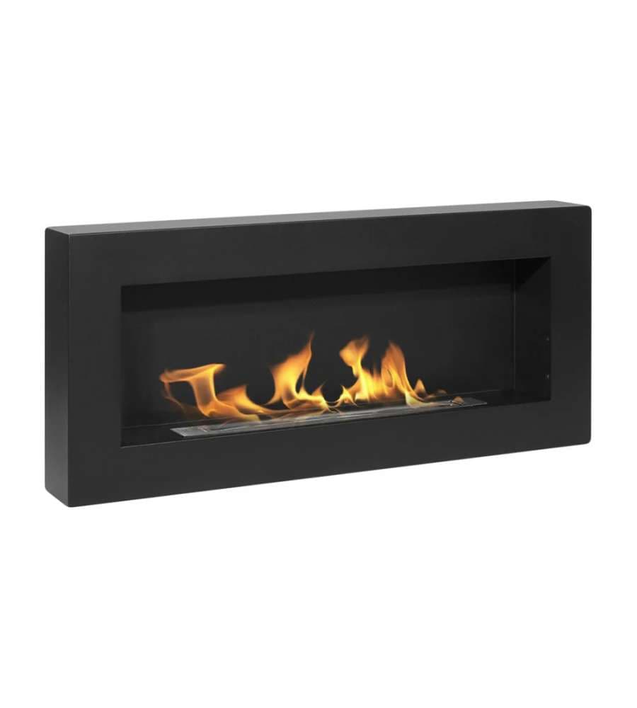 Divina Fire Camino a Bioetanolo da Parete Siena - Nero - 90x12x40 cm