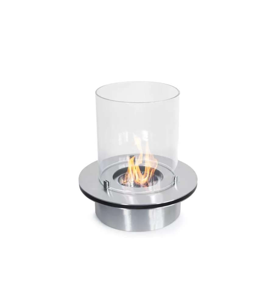 Divina Fire Bruciatore Tondo con Vetro per Camino a Bioetanolo D.35cm
