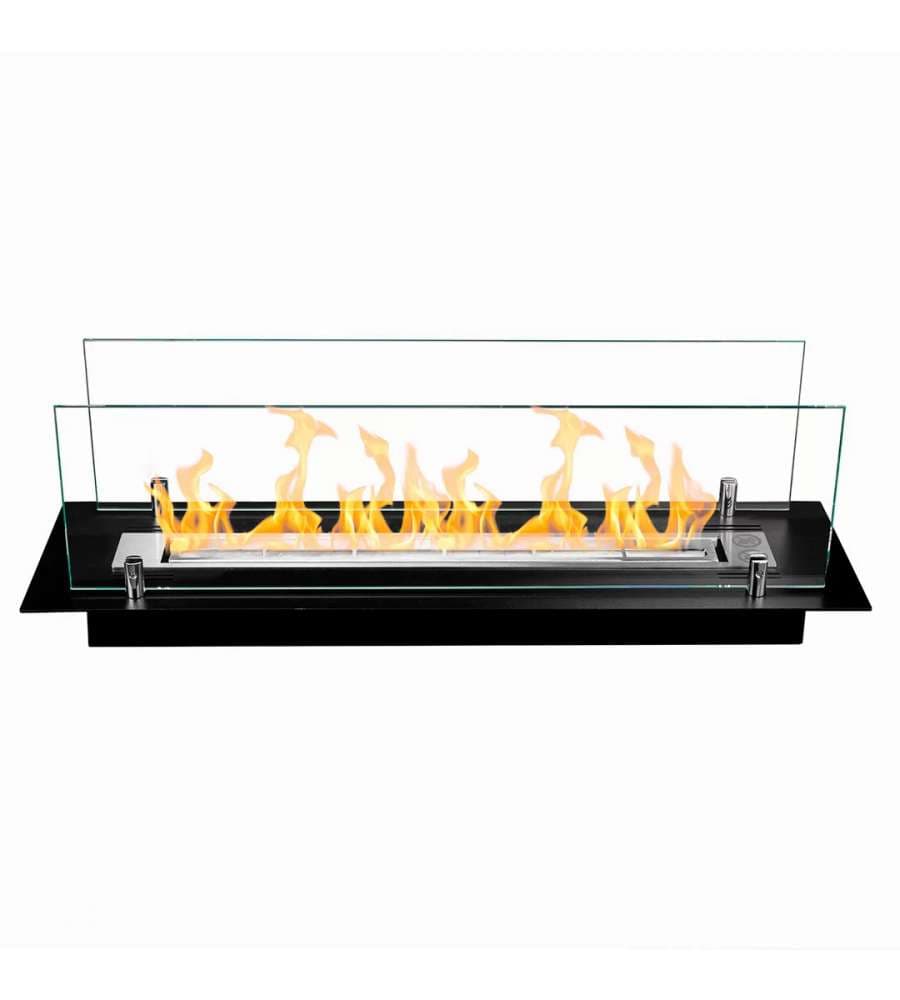 Divina Fire Bruciatore Bioetanolo Acciaio Inox con Vetro - 100cm - 1L