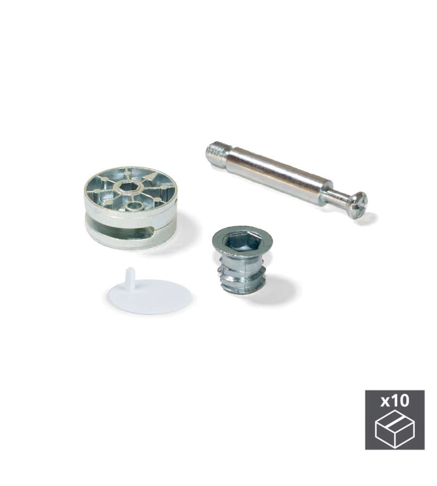 Emuca Kit eccentrici Big con bussole e perni M8