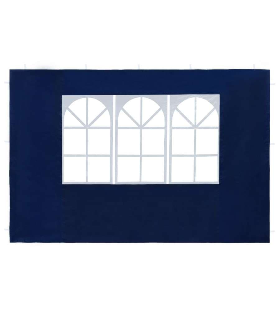 Parete per Tendostruttura 2 pz con Finestra in PE Blu