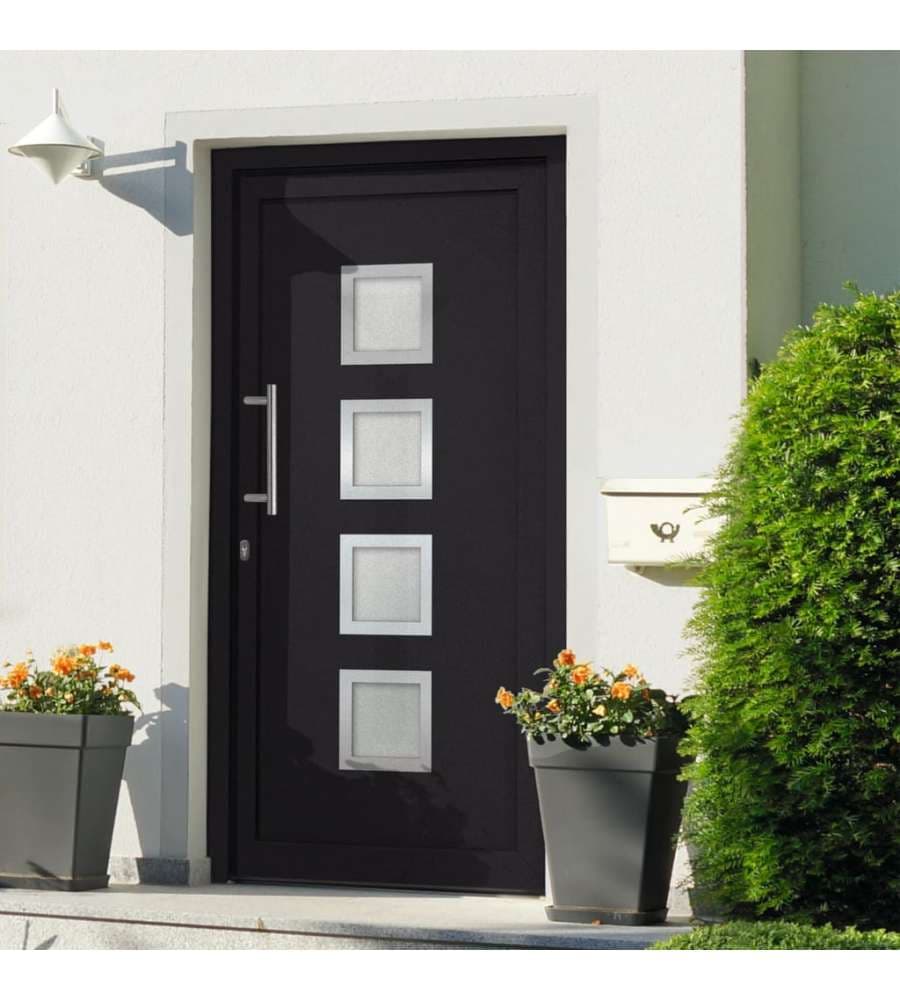 Porta di Ingresso Antracite 98x200 cm 279189