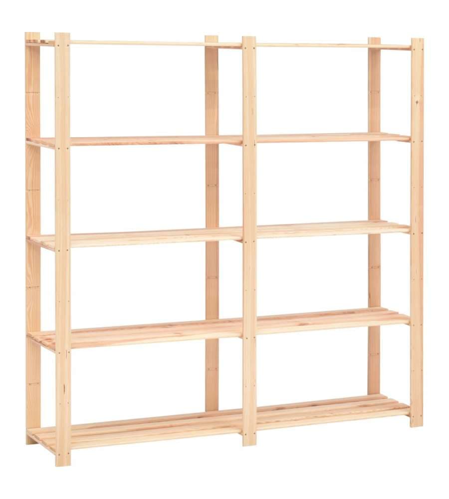 Scaffali a 5 Livelli 5 pz 170x38x170 cm Massello Pino 500kg
