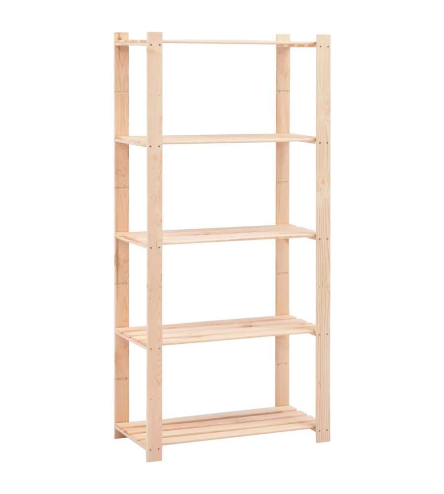 Scaffali a 5 Livelli 10 pz 80x38x170 cm in Massello Pino 250kg