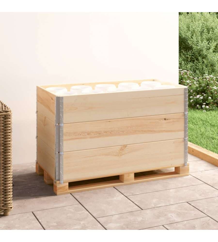 Collari per Pallet 3 pz 50x100 cm in Legno Massello di Pino