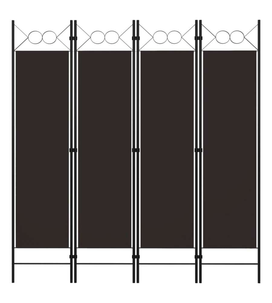 vidaXL Paravento 4 Pannelli Marrone 160x180 cm - Divisorio Decorativo