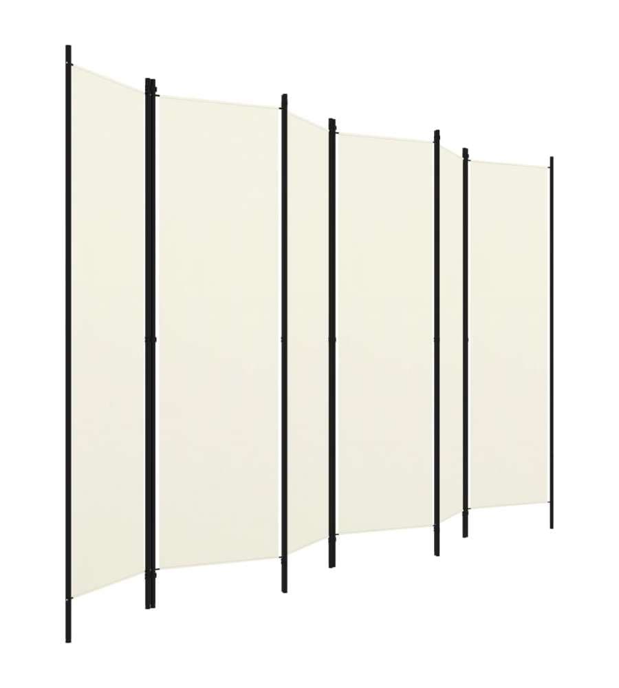Paravento a 6 Pannelli Bianco Crema 300x180 cm