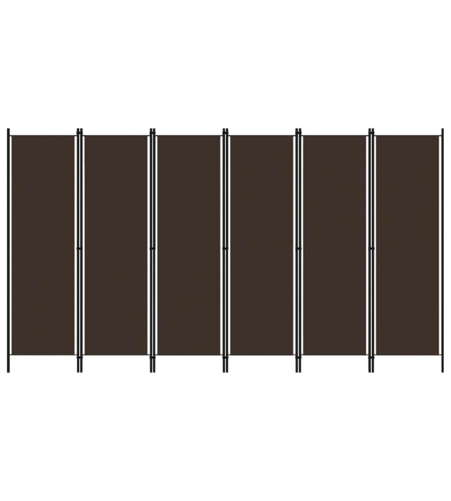 vidaXL Paravento 6 Pannelli Marrone 300x180 cm - Divisorio Decorativo