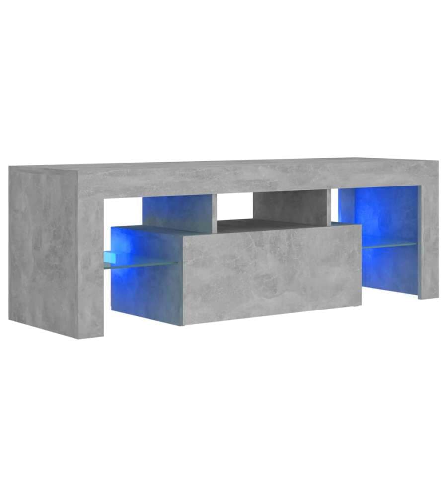 Mobile Porta TV con Luci LED Grigio Cemento 120x35x40 cm 241722