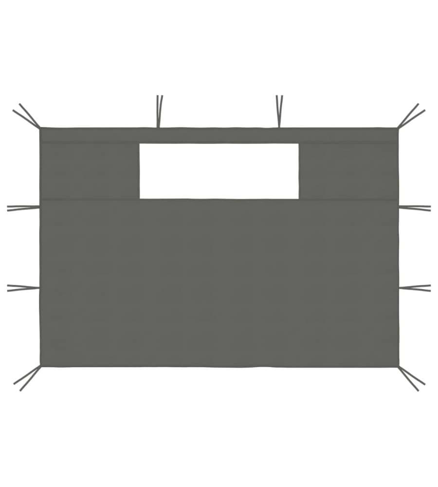Pareti con Finestre per Gazebo 2 pz Antracite