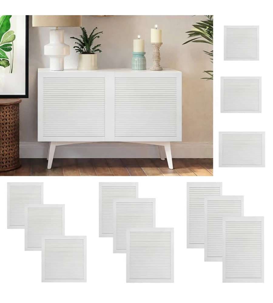 Ante a Lamelle 2 pz Legno Massello di Pino Bianco 99,3x39,4 cm