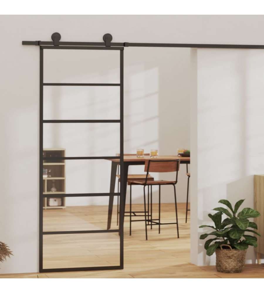 Porta Scorrevole con Kit Montaggio Vetro ESG Alluminio 76x205cm 3081951